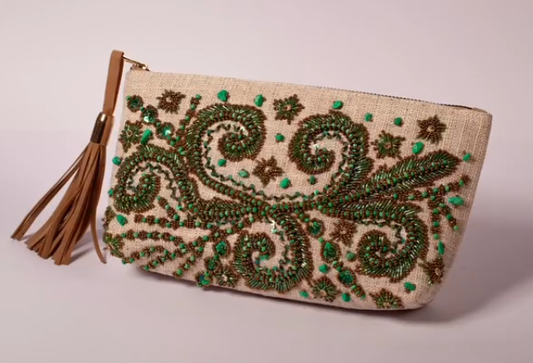 Emerald Swirl Clutch