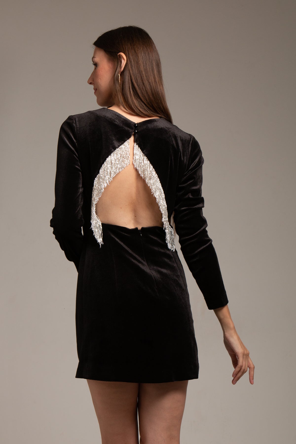 Velvet Short Backless Dress