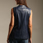 Faux Leather Long Vest