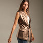 Faux Leather Long Vest