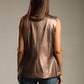 Faux Leather Long Vest