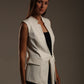 Faux Leather Long Vest
