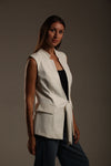 Faux Leather Long Vest