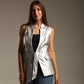 Faux Leather Long Vest
