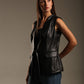 Faux Leather Long Vest