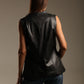 Faux Leather Long Vest
