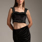 velvet crop corset