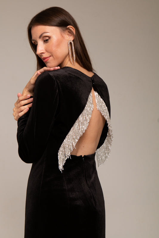 Velvet Short Backless Dress